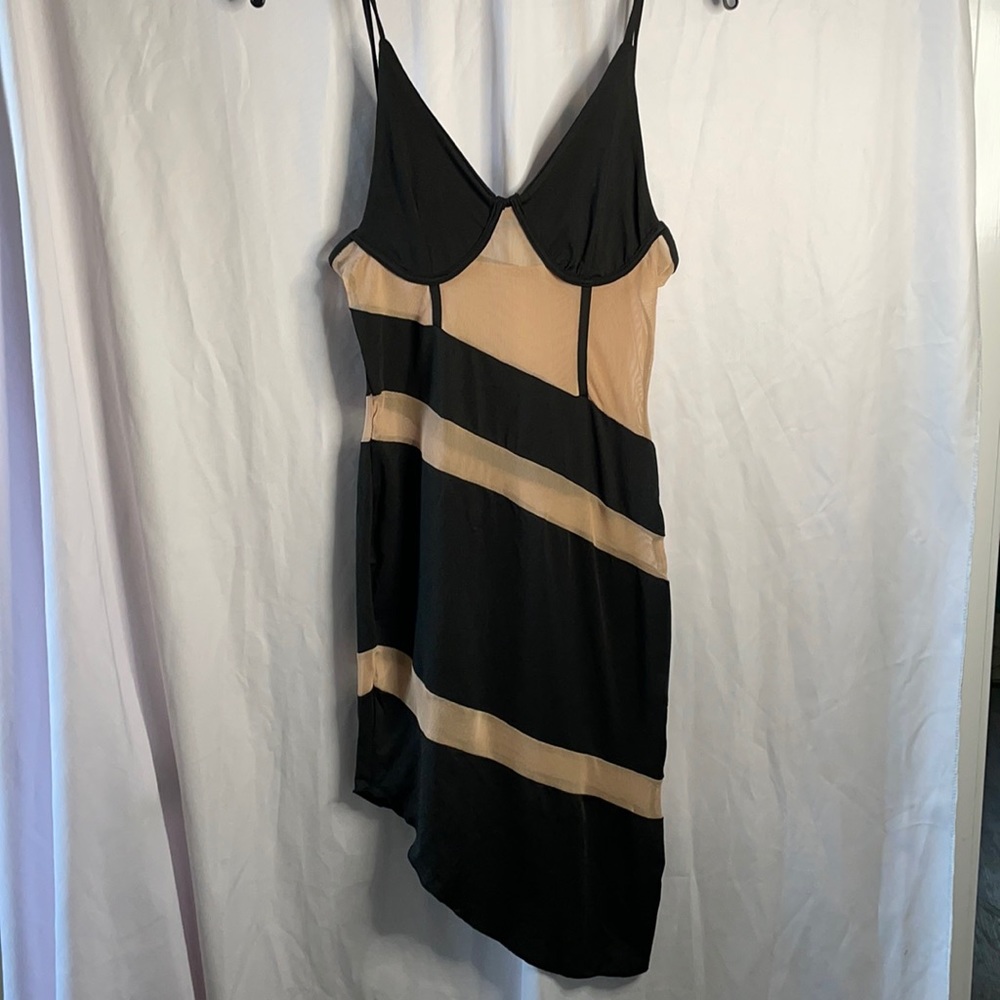 Silk Skin Black asymmetrical dress